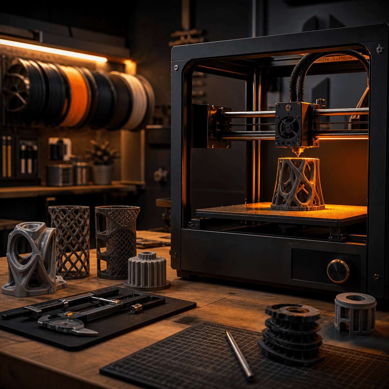 3D printing studio production scene
