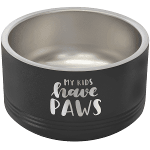 Black 12 oz. Polar Camel Powder Coated Stainless Steel Pet Bowl