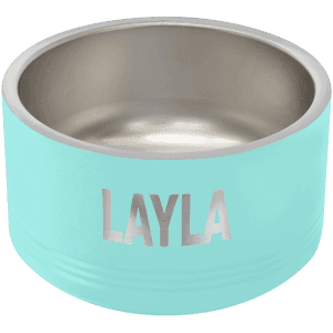 Teal 12 oz. Polar Camel Powder Coated Stainless Steel Pet Bowl