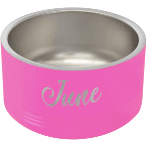 Pink 12 oz. Polar Camel Powder Coated Stainless Steel Pet Bowl