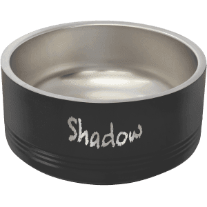 Black 32 oz. Polar Camel Powder Coated Stainless Steel Pet Bowl