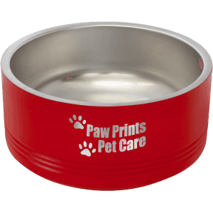 Red 32 oz. Polar Camel Powder Coated Stainless Steel Pet Bowl