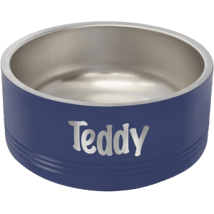 Navy Blue 32 oz. Polar Camel Powder Coated Stainless Steel Pet Bowl
