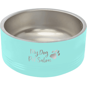 Teal 32 oz. Polar Camel Powder Coated Stainless Steel Pet Bowl