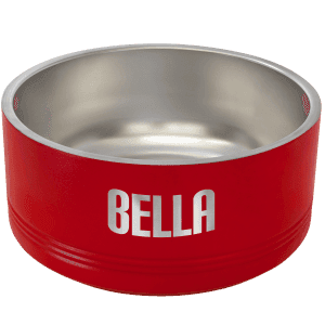 Red 64 oz. Polar Camel Powder Coated Stainless Steel Pet Bowl