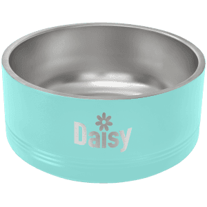 Teal 64 oz. Polar Camel Powder Coated Stainless Steel Pet Bowl
