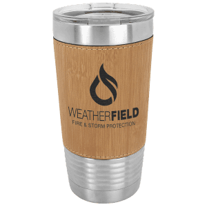 Bamboo 20 oz. Polar Camel Leatherette Grip Tumbler with Standard Lid