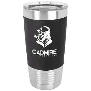 Black/White 20 oz. Polar Camel Silicone Grip Tumbler with Clear Standard Lid