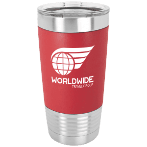 Red/White 20 oz. Polar Camel Silicone Grip Tumbler with Clear Standard Lid