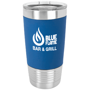Blue/White 20 oz. Polar Camel Silicone Grip Tumbler with Clear Standard Lid