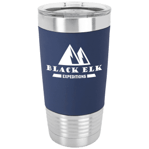 Navy Blue/White 20 oz. Polar Camel Silicone Grip Tumbler with Clear Standard Lid