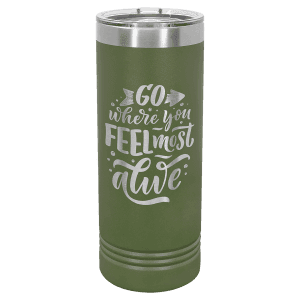 Olive Green 22 oz. Polar Camel Skinny Tumbler with Slider Lid