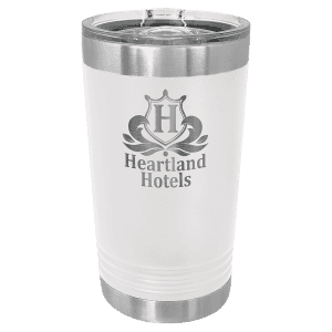 White 16 oz. Polar Camel Pint with Slider Lid
