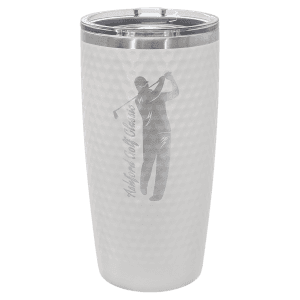 Polar Camel 20 oz. White Golf Tumbler - Full Dimples and Slider Lid