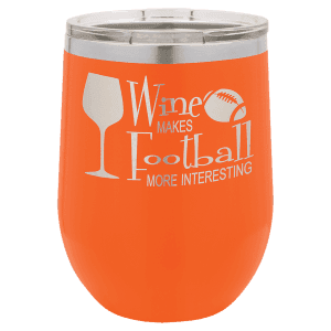 Orange 12 oz. Polar Camel Stemless Wine Tumbler
