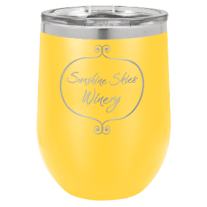 Yellow 12 oz. Polar Camel Stemless Wine Tumbler