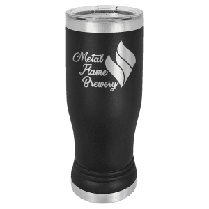 Black 14 oz. Polar Camel Pilsner with Clear Standard Lid