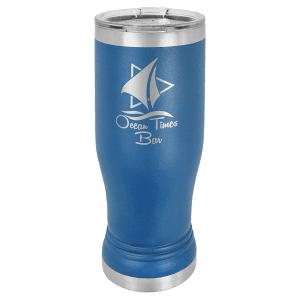 Royal Blue 14 oz. Polar Camel Pilsner with Clear Standard Lid