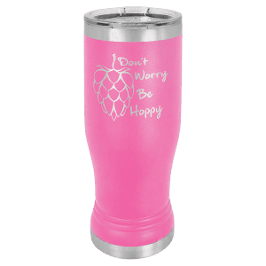 Pink 14 oz. Polar Camel Pilsner with Clear Standard Lid
