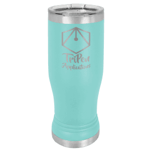 Teal 14 oz. Polar Camel Pilsner with Clear Standard Lid