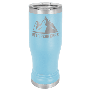Light Blue 14 oz. Polar Camel Pilsner with Clear Standard Lid