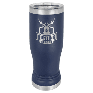 Navy Blue 14 oz. Polar Camel Pilsner with Clear Standard Lid