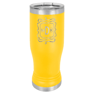 Yellow 14 oz. Polar Camel Pilsner with Clear Standard Lid
