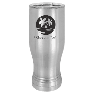 Stainless Steel 20 oz. Polar Camel Pilsner with Clear Standard Lid