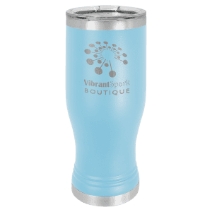 Light Blue 20 oz. Polar Camel Pilsner with Clear Standard Lid