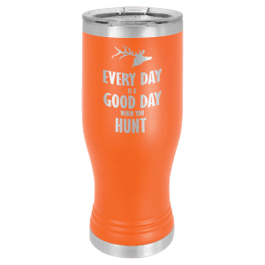 Orange 20 oz. Polar Camel Pilsner with Clear Standard Lid