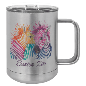 Stainless Steel 15 oz. Polar Camel Full Color Coffee Mug with Slider Lid