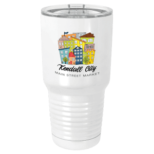 White 30 oz. Polar Camel Full Color Ringneck Tumbler