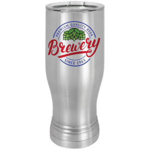Stainless Steel 20 oz. Polar Camel Full Color Pilsner with Clear Standard Lid