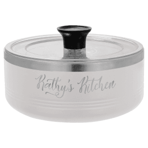 White 1 1/4 Quart Polar Camel Hot/Cold Serving Bowl with Lid