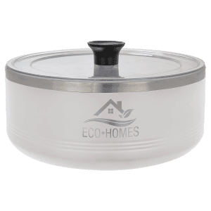 White 3 Quart Polar Camel Hot/Cold Serving Bowl with Lid