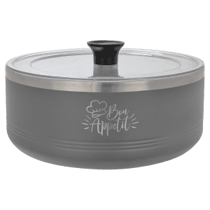 Gray 3 Quart Polar Camel Hot/Cold Serving Bowl with Lid