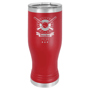 Red 20 oz. Polar Camel Pilsner with Clear Standard Lid