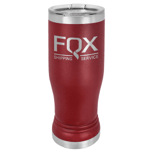 Maroon 14 oz. Polar Camel Pilsner with Clear Standard Lid