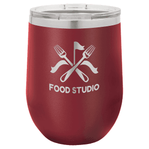 Maroon 12 oz. Polar Camel Stemless Wine Tumbler