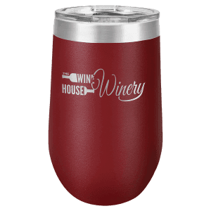 Maroon 16 oz. Polar Camel Stemless Wine Tumbler