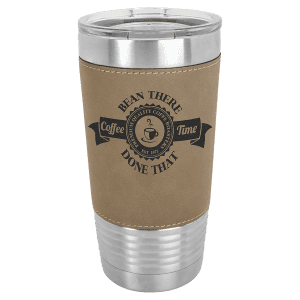 Light Brown 20 oz. Polar Camel Leatherette Grip Tumbler with Standard Lid