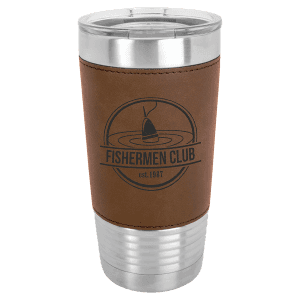 Dark Brown 20 oz. Polar Camel Leatherette Grip Tumbler with Standard Lid