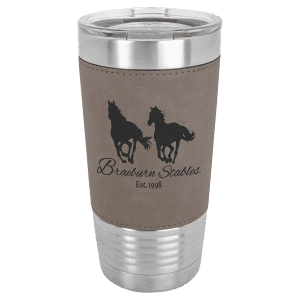 Gray 20 oz. Polar Camel Leatherette Grip Tumbler with Standard Lid