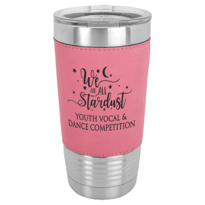 Pink 20 oz. Polar Camel Leatherette Grip Tumbler with Standard Lid