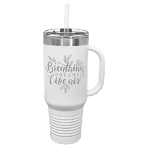 White 40 oz. Polar Camel Travel Mug with Snap Lid and Straw