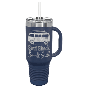 Navy Blue 40 oz. Polar Camel Travel Mug with Snap Lid and Straw