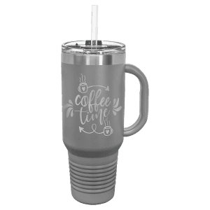 Gray 40 oz. Polar Camel Travel Mug with Snap Lid and Straw