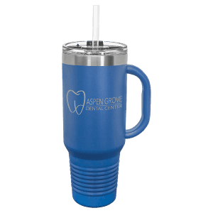 Royal Blue 40 oz. Polar Camel Travel Mug with Snap Lid and Straw