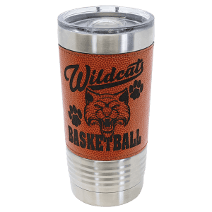 Basketball 20 oz. Polar Camel Leatherette Grip Sports Tumbler with Slider Lid