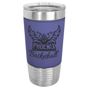 Purple 20 oz. Polar Camel Leatherette Grip Tumbler with Standard Lid